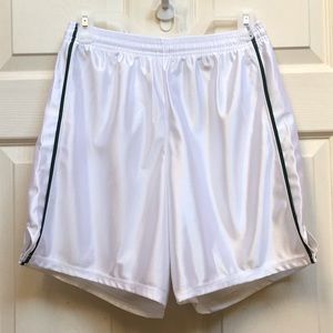 Alleson white/ green striped athletic shorts